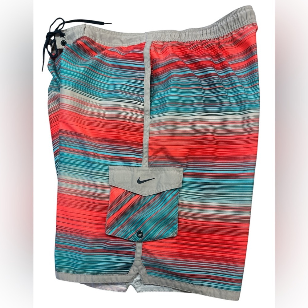 Nike Swim Men's Horizon Stripe 9" Volley Shorts Swim Trunks Beach Pool X-Large